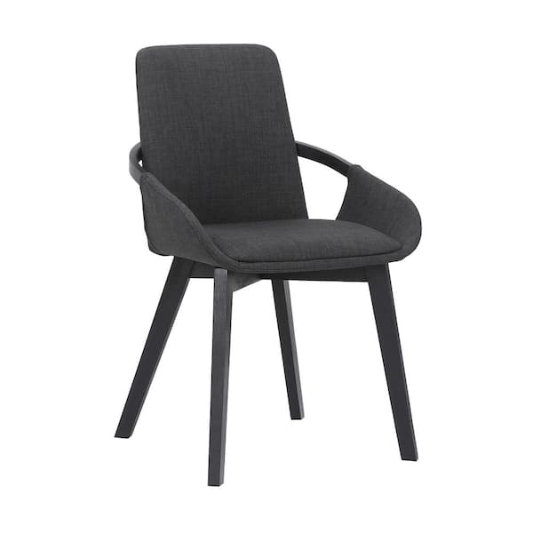 Armen Living Greisen Charcoal Wood and Fabric Modern Wood Dining Room Chair