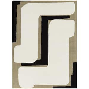 Duncan White 5 ft. x 7 ft. Abstract Area Rug