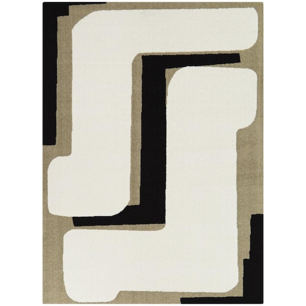 BALTA Duncan White 5 ft. x 7 ft. Abstract Area Rug