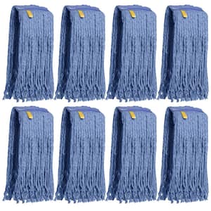 1.25 in. Cut End String Mop Blended Mop Head Refill 16 oz. Blue (8-Pack)