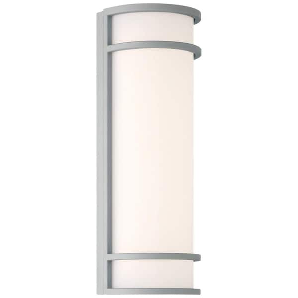 Access Lighting Cove Silver Outdoor Hardwired Wall Cylinder Sconce with Integrated Bulb Included