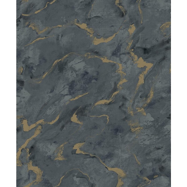A-Street Prints Silenus Denim Blue Marbled Wallpaper Sample