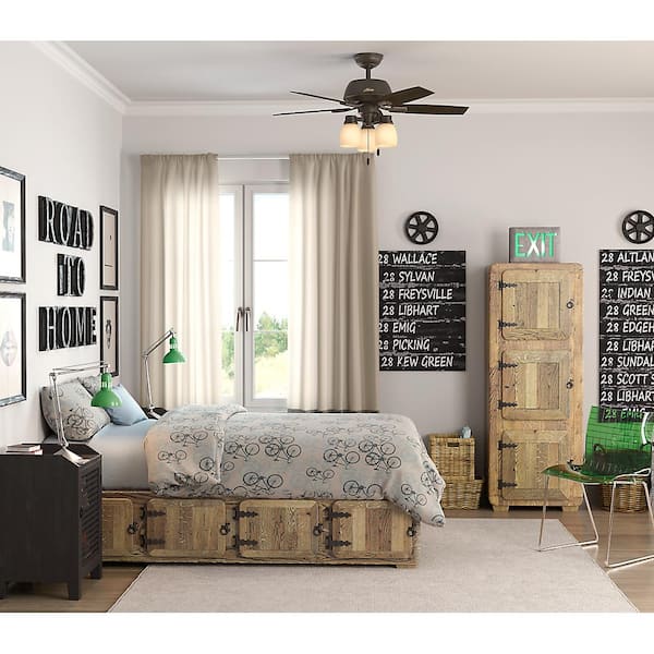 Hunter Donegan 44 in. LED 3-Light Indoor Onyx Bengal Bronze Ceiling Fan