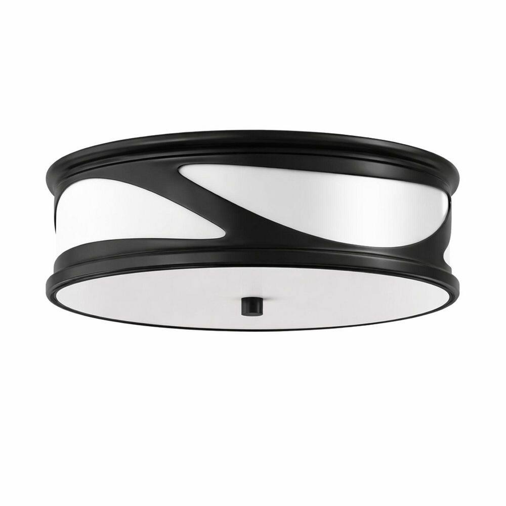 12 in. 1-Light Cage Matte Black Flush Mount LED Ceiling Light, 16W 3CCT Dimmable Fixture for Bedroom Hallway Kitchen price history on PriceWatchPro