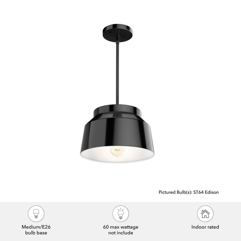 Matte Black Aluminum LED Single Bell Pendant Light