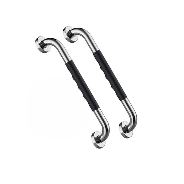 Anti-Slip Rubber Grip 16x1 Inch Concealed Screw Safety Shower Grab Bar Stainless Steel Bathroom Balance Handrail 2 Pack