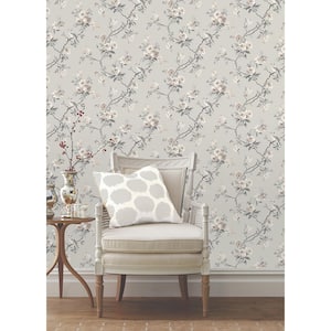 Chinoiserie Stone Floral Paper Peelable Roll Wallpaper (Covers 56.4 sq. ft.)
