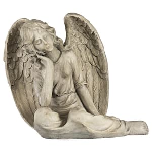 17 in. Graceful Sitting Angel Outdoor Garden Statue