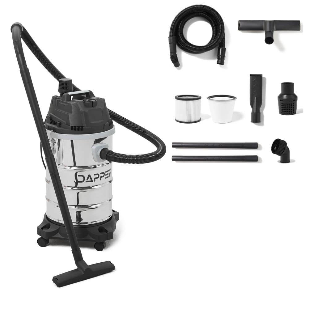 DAPPER SUPPLY 10 Gal. 4.0 Peak HP Stainless Steel 3 in 1 Shop Vacuum Wet Dry Vac with Filter, and Accessory Attachments