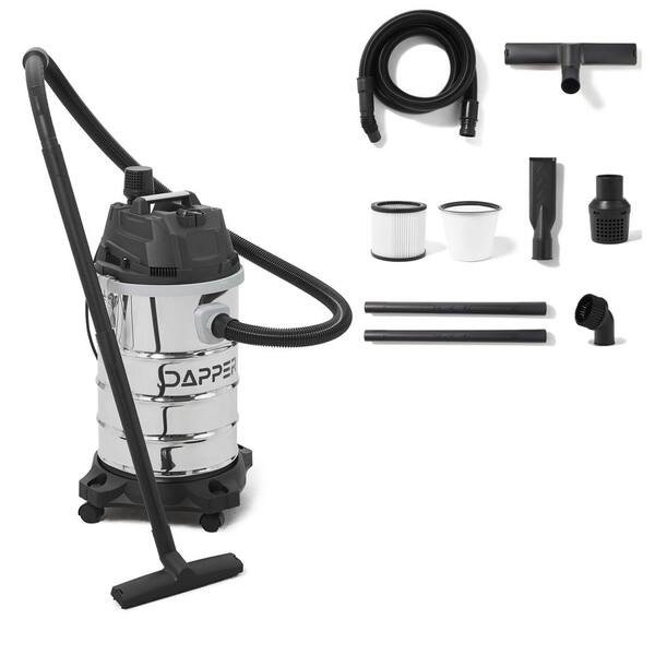 DAPPER SUPPLY 10 Gal. 4.0 Peak HP Stainless Steel 3 in 1 Shop Vacuum ...