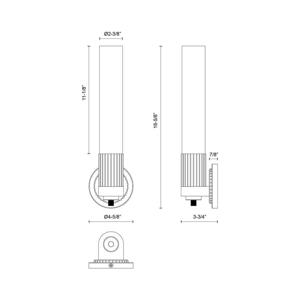Brushed Gold Outdoor Direct Wired Wall Sconce