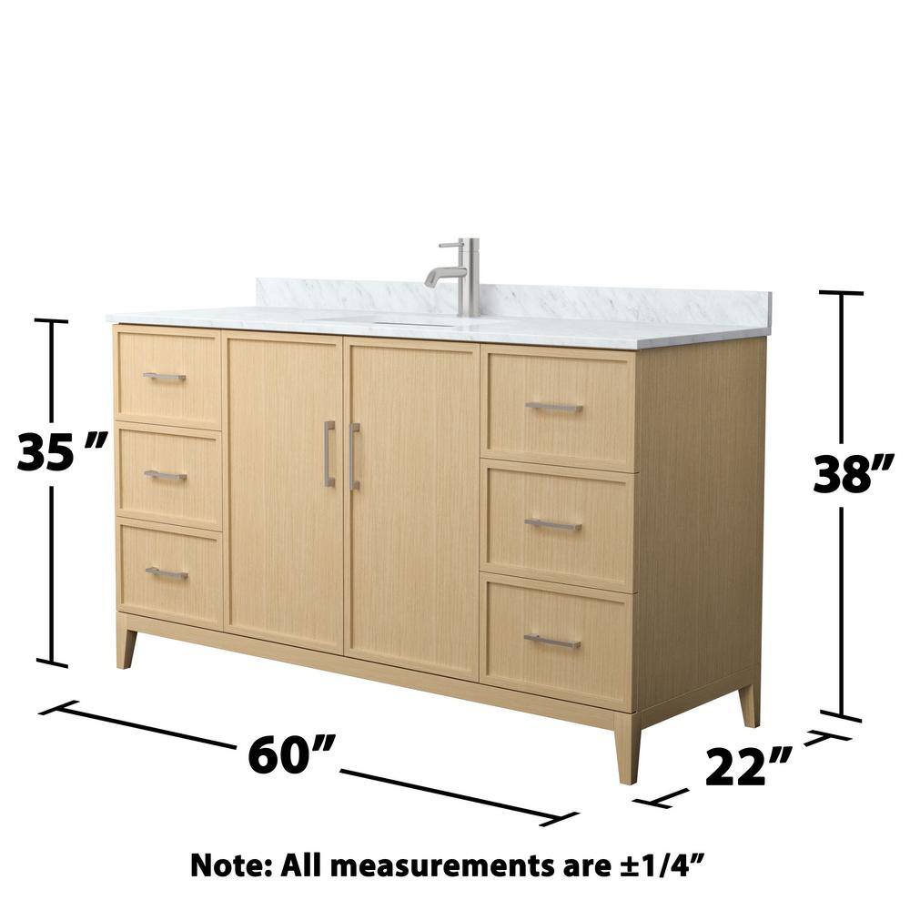 Elan 60'' Tan Oak Single Bathroom Vanity with Marble Top