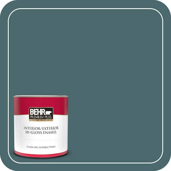 BEHR PREMIUM PLUS 1 qt. #500F-7 Mythic Forest Hi-Gloss Enamel Interior/Exterior Paint & Primer