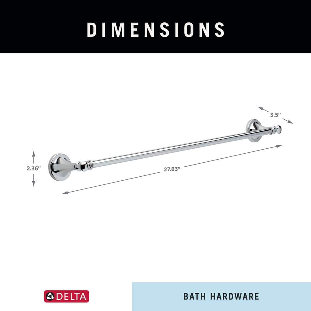 Delta 24" Polished Chrome Wall Mounted Towel Bar