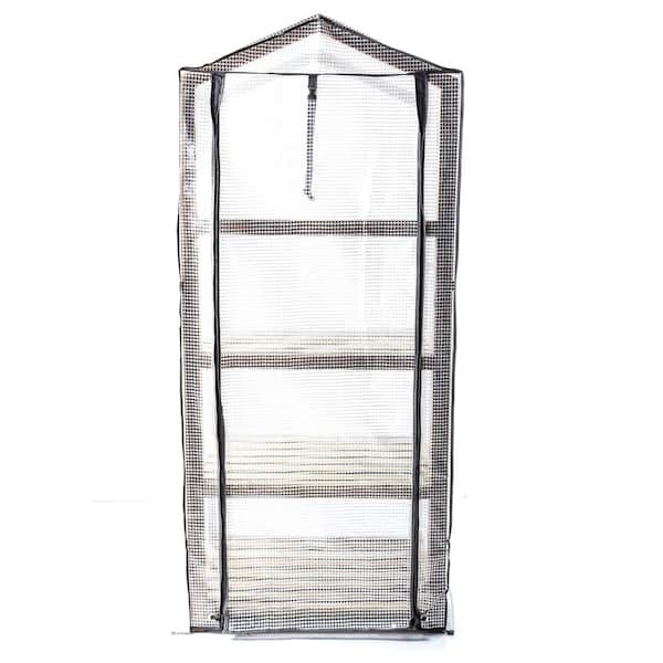 Gardman 24 in. W x 19 in. D x 63 in. H Premium 4-Wooden Tier Greenhouse