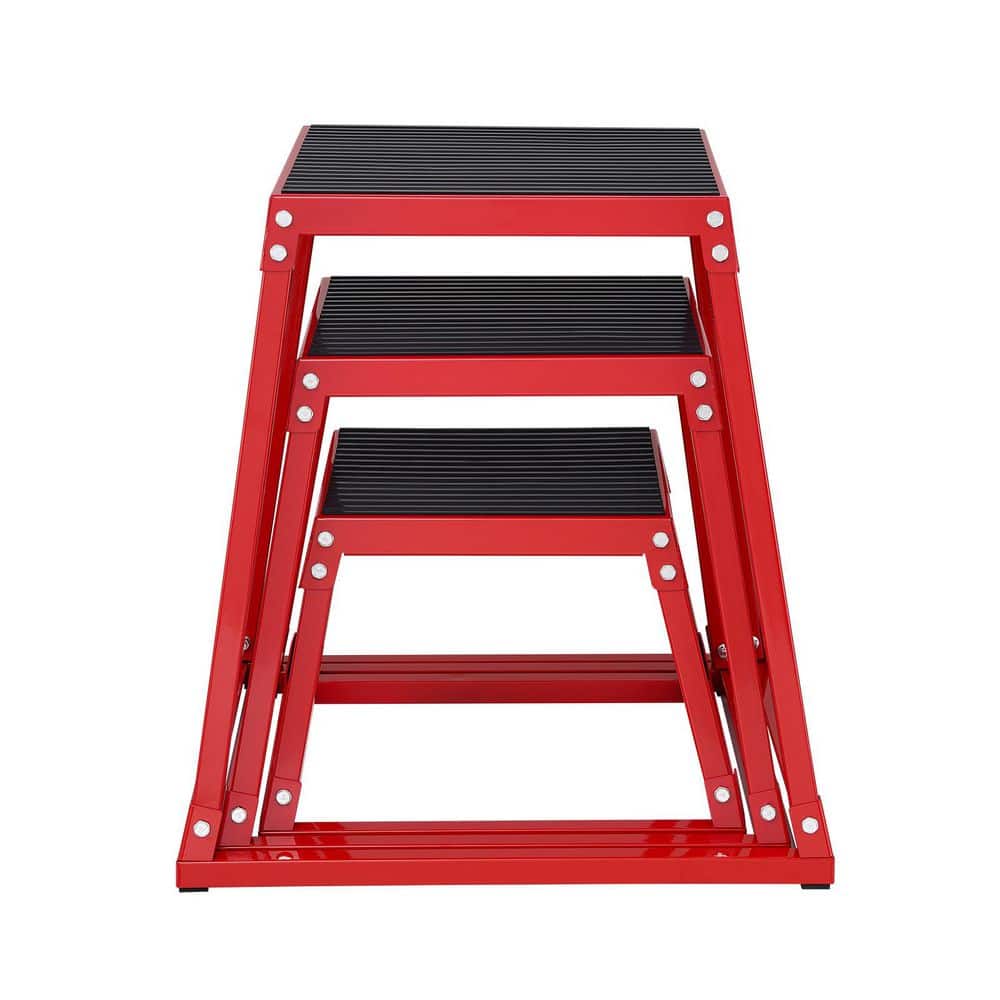 Plyometric Platform Box Set 12 in. x 18 in. x 24 in. Fitness Exercise Jump Box Step for Cross-Fit & Conditioning, Red price history on PriceWatchPro