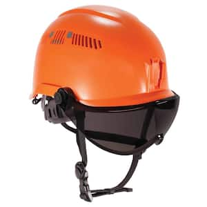 Skullerz Anti-Fog Smoke Lens Orange Class C Safety Helmet with Visor