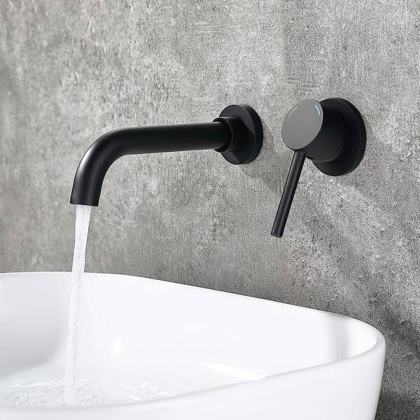 Staykiwi Single Handle Wall Mounted Bathroom Faucet In Matte Black Skdrbf2 Mb The Home Depot 8905