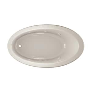 Signature 66 in. x 38 in. Oval Whirlpool Bathtub with Left Drain in Oyster with Heater