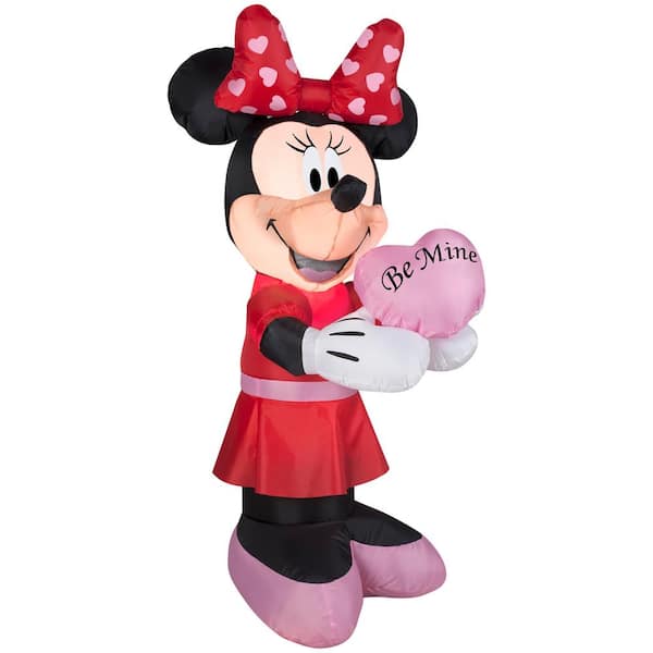 Disney 3.5 ft. Tall Airblown Minnie Holding Heart G-47549 - The Home Depot