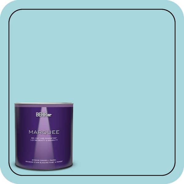 BEHR MARQUEE 1 qt. #520C-3 Rapture Blue Eggshell Enamel Interior Paint & Primer