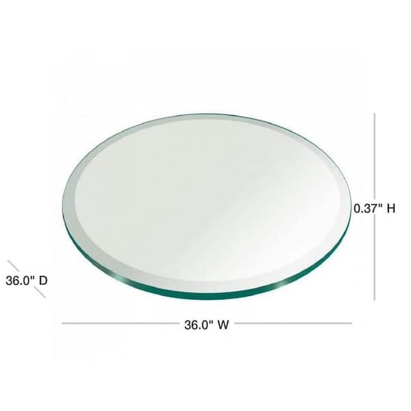 Clear Round Glass Table Top, Round Beveled Glass