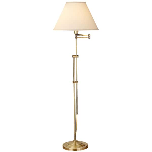 47 In To 63 Antique Brass Task Floor Lamp 7712lh Sgl The Home Depot 47 In To 63 Antique Brass Task, Vintage Brass Task Floor Lamp