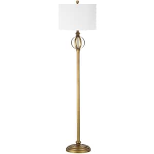 Garden 61.5 in. Gold Shere Accent Floor Lamp with White Shade
