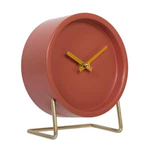 Kiera Grace Chic & Modern Functionally Decorative Ellen Analog Table & Desk Clock - 7.09"L x 5.91"H x 3.15"W, Pink