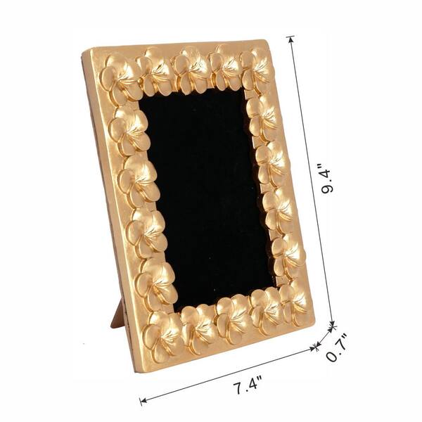 Retro Luxury 7.5 in. x 9.5 in. Gold Textured Picture Frame with