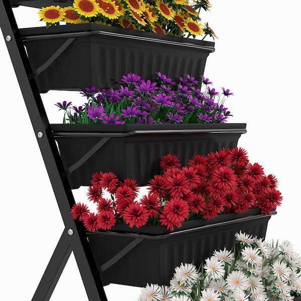 VECELO 5-Tier Vertical Raised Garden Bed with Wheels-52.36 in