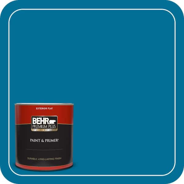 BEHR PREMIUM PLUS 1 qt. #S-G-530 Glacier Lake Flat Exterior Paint & Primer