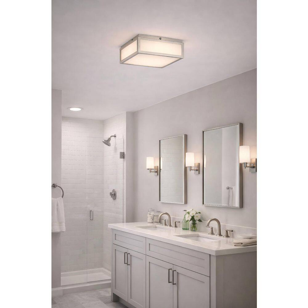 10 in. Square Brushed Nickel Integrated LED Flush Mount Light for Dining room, Living room, Entryway price history on PriceWatchPro
