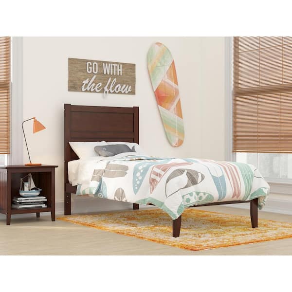 AFI NoHo 38-1/4 in. W Walnut Twin Size Solid Wood Frame with Attachable USB Charger Platform Bed