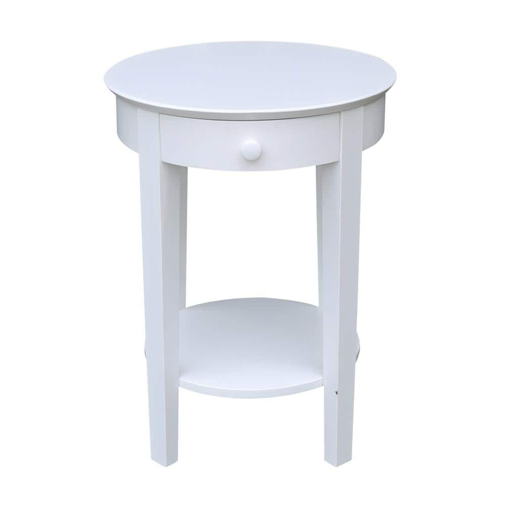 International Concepts Phillips White Solid Wood Accent Table OT08-2128 ...