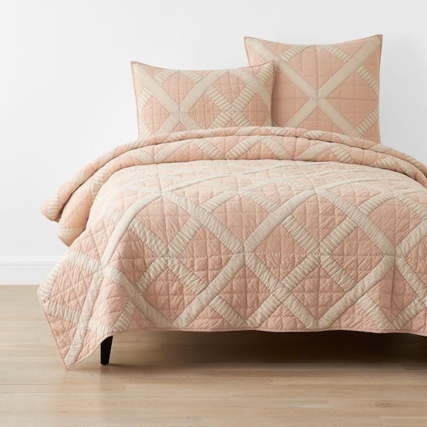 The Company Store Company Cotton Bahati Coral/Multi Twin/Twin XL Cotton Quilt