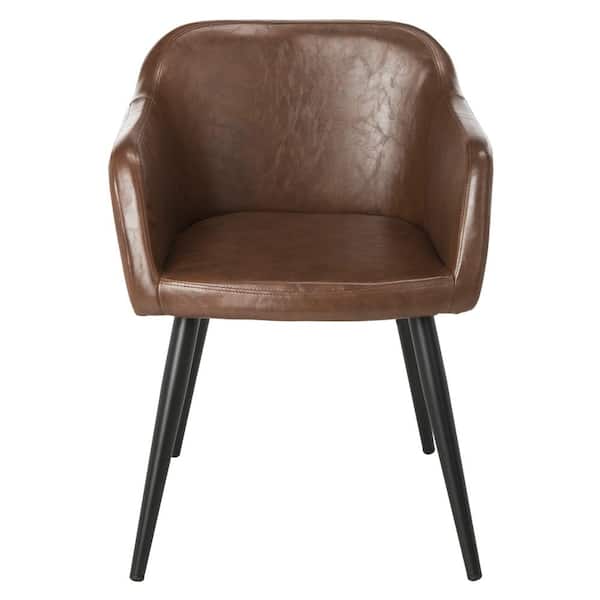 SAFAVIEH Adalena Brown Leather Accent Chair