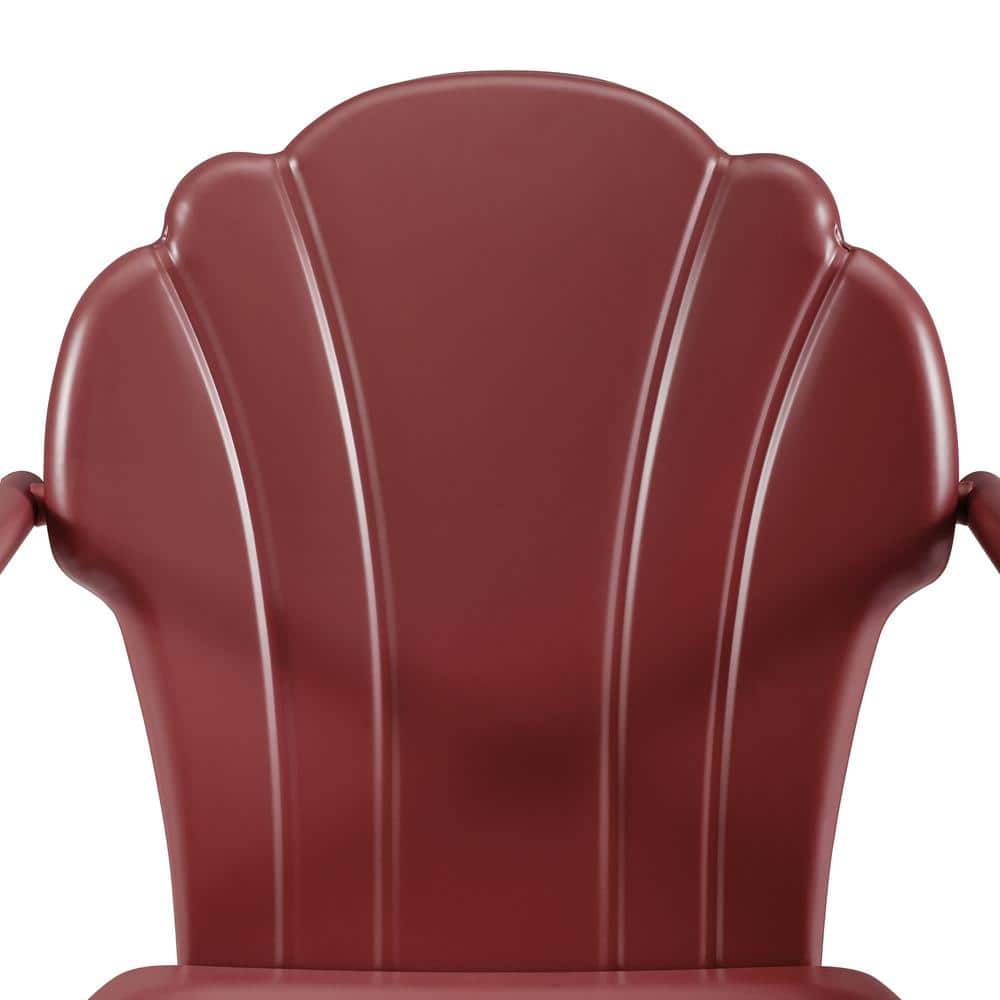 Tulip Retro Red Metal Outdoor Armchair Set