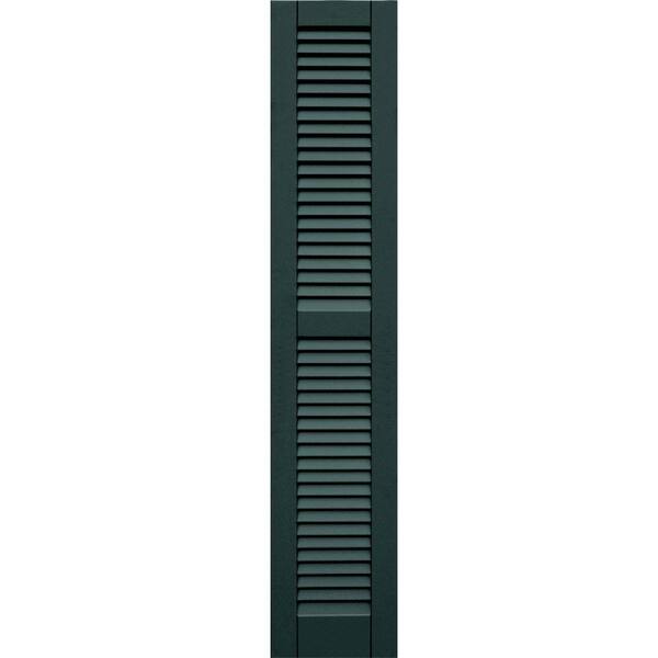 Winworks Wood Composite 12 in. x 62 in. Louvered Shutters Pair #638 Evergreen