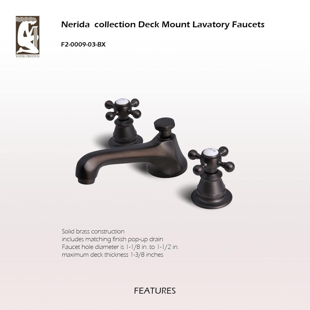 Oil Rubbed Bronze Widespread Bathroom Faucet with Cross Handles