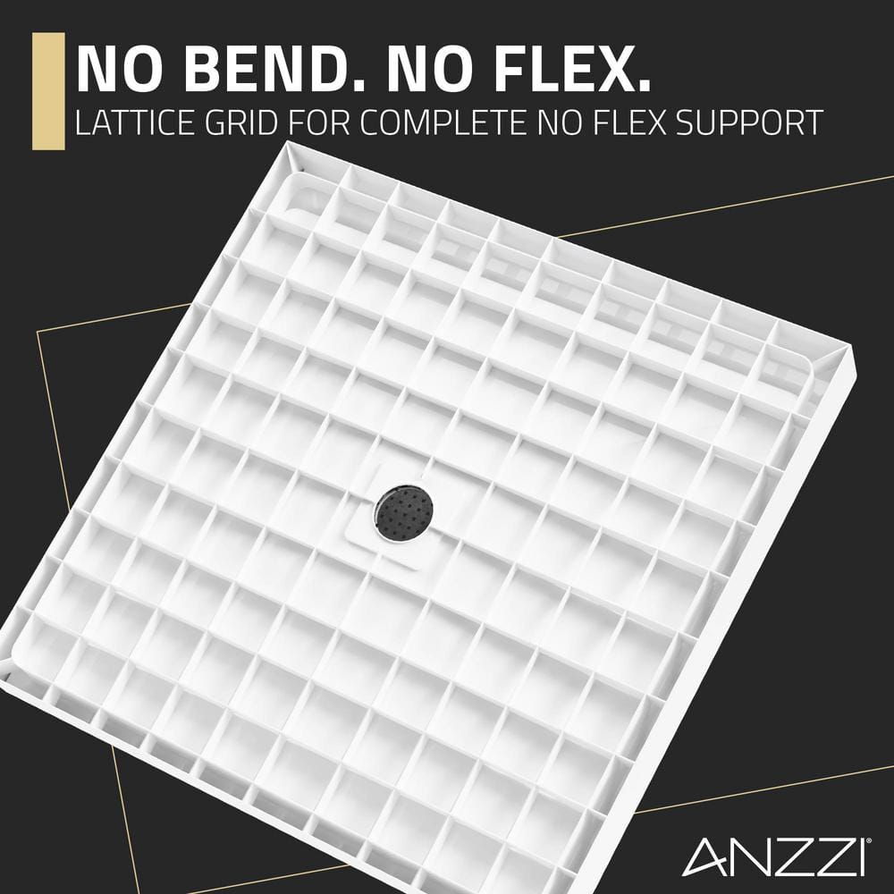 Alexander 36" White Resin Shower Base with Center Drain