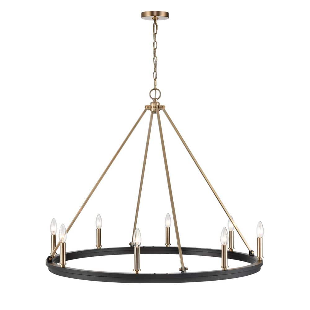 Carruth 36 in. 8-Light Matte Black Modern Gold Chandelier Light price history on PriceWatchPro