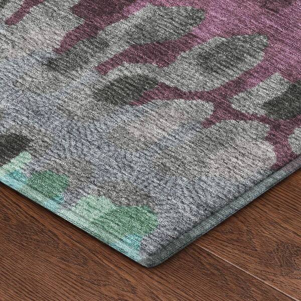 Mayfield Premium Machine Washable Abstract AMF2529 Teal 10 ft. x 14 ft. Area Rug