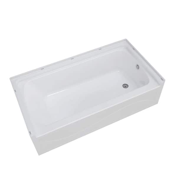 60 in. x 32 in. Soaking Alcove Bathtub with Right Drain in White
