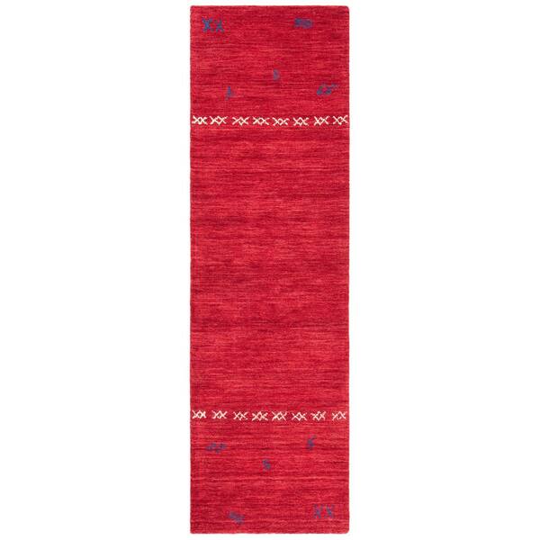 Himalaya 2 ft. x 10 ft. Red Crosses Marle Runner Rug