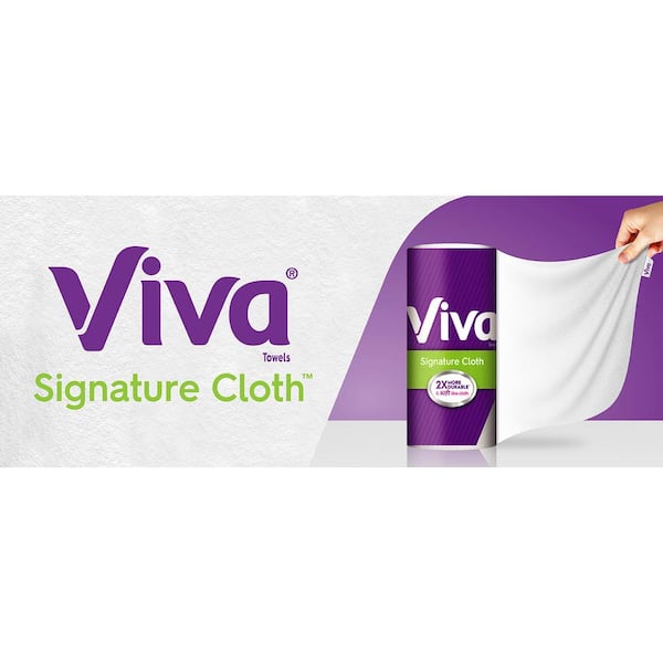 Viva Multi-Surface Cloth Paper Towels, Task Size - 12 Super Rolls (2 Packs  of 6) - 81 Sheets Per Roll