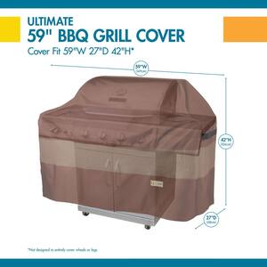 Duck Covers Ultimate 59 in. W x 27 in. D x 42 in. H BBQ Grill Cover in Mocha Cappuccino