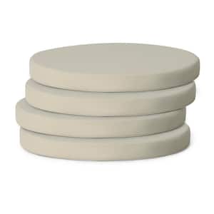 FadingFree (Set of 4) 16 in. Round Outdoor Patio Circle Dining Chair Seat Cushions in Beige
