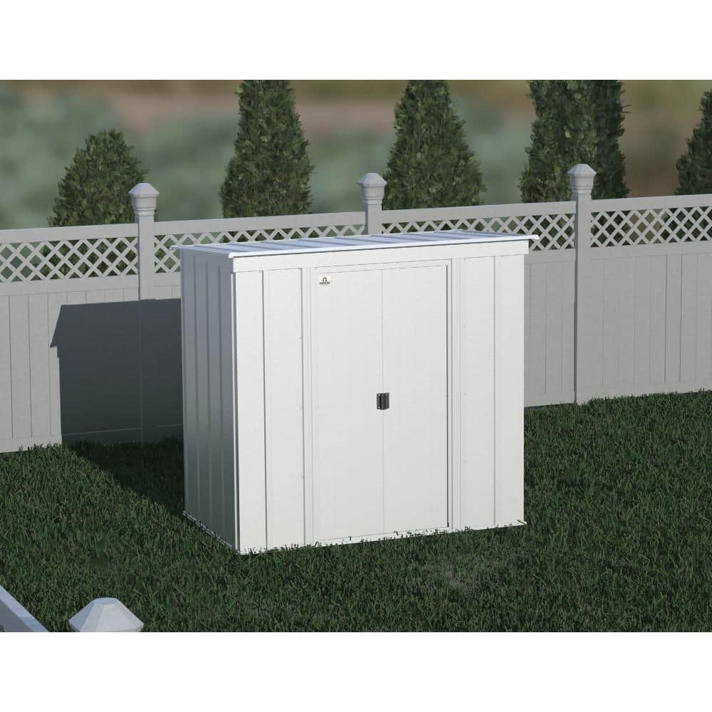 Light Gray 6' x 4' Galvanized Steel Storage Shed