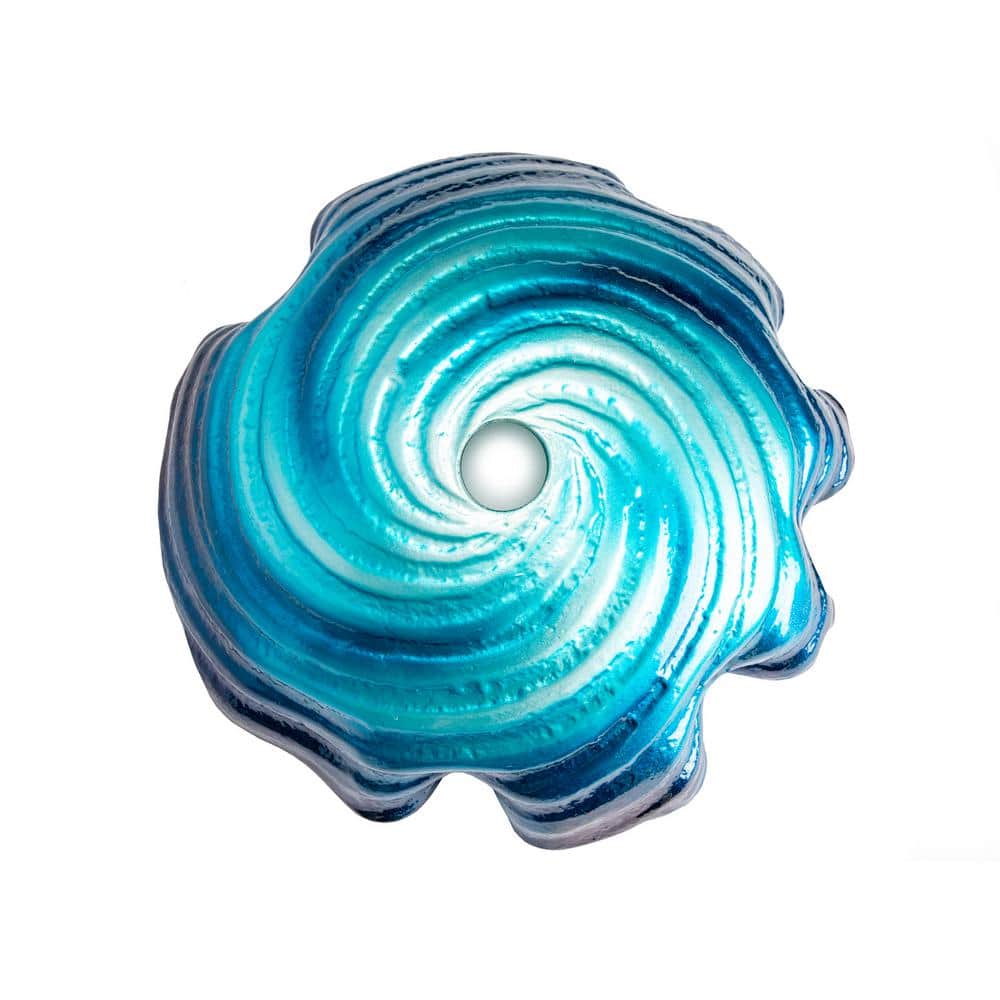 Caribbean Wave Blue Tempered Glass Vessel Sink